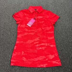 Vintage Y2k Red Camo Oxford Red Golf Athletic Short Sleeve Polo Shirt Xs Nwt